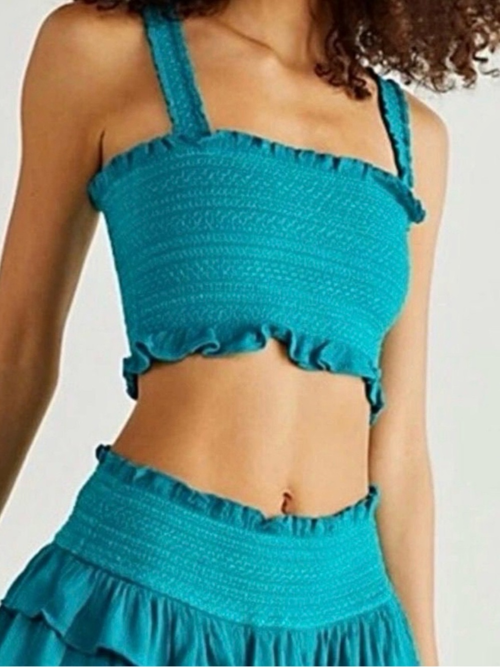 NWT Free People tank top viscose teal Large